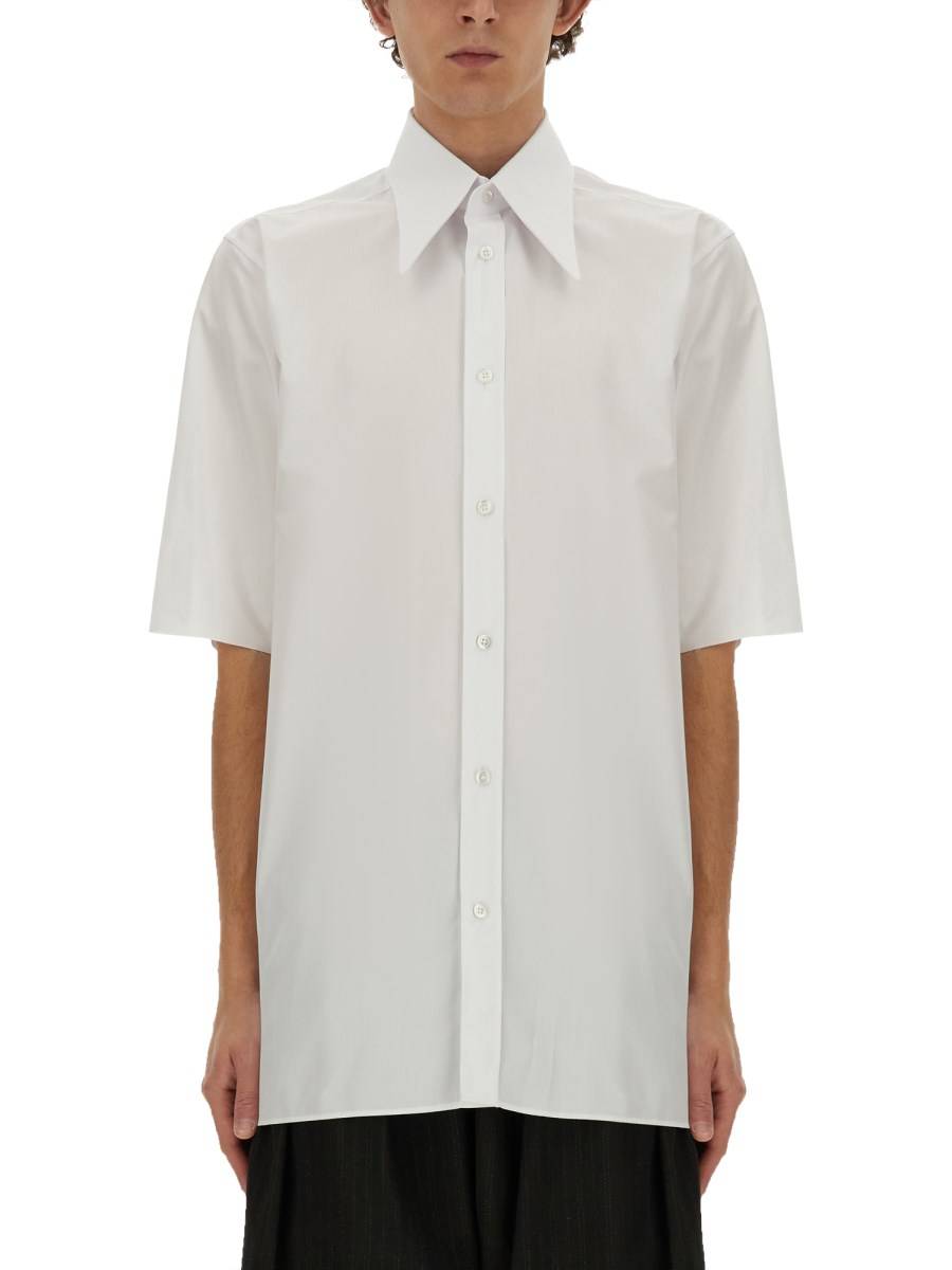 MAISON MARGIELA CAMICIA IN COTONE A MANICHE CORTE
