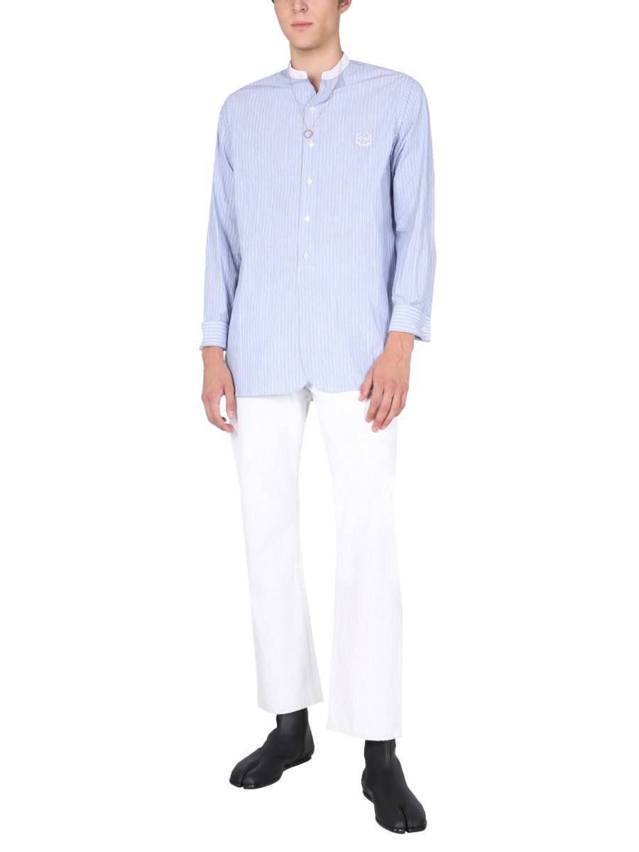 MAISON MARGIELA CAMICIA IN COTONE CON RICAMO LOGO