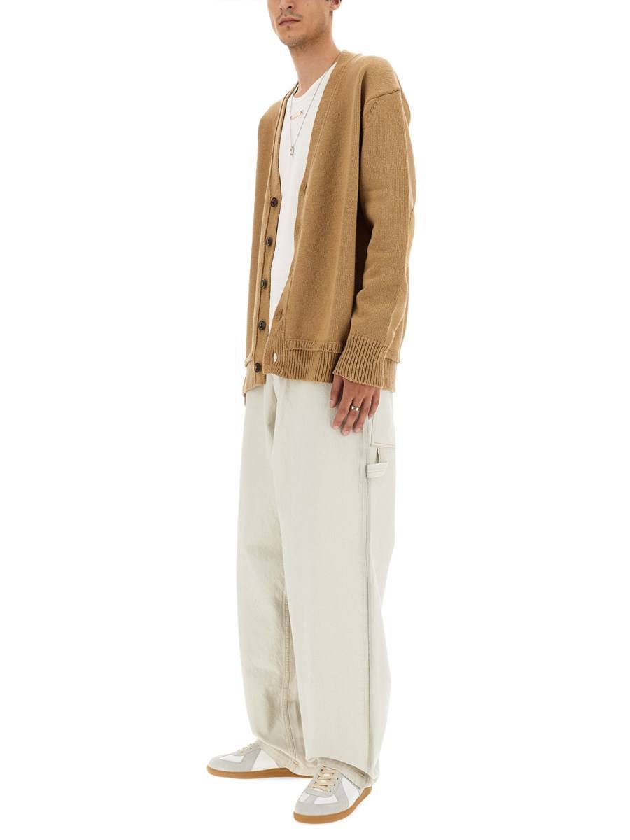 MAISON MARGIELA CARDIGAN IN LANA CON SCOLLO A V