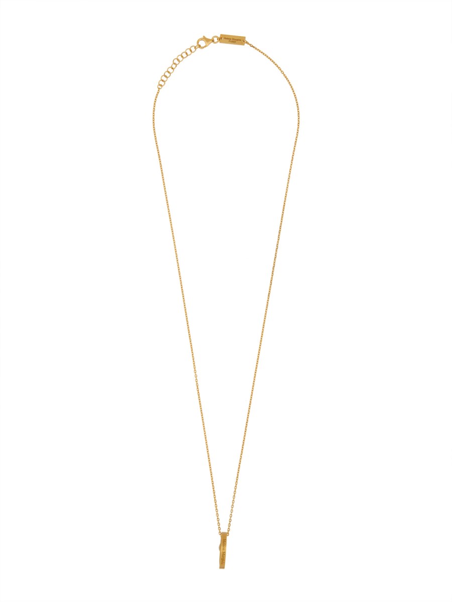 MAISON MARGIELA COLLANA IN ARGENTO CON ANELLO LOGO