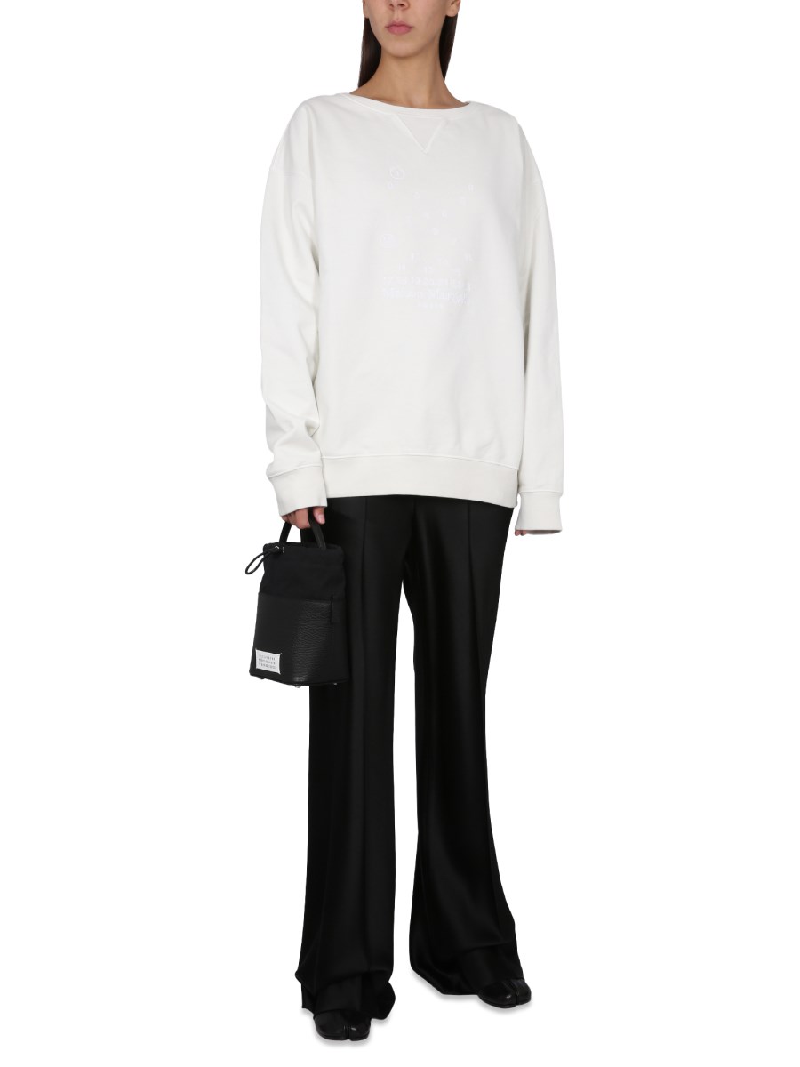 MAISON MARGIELA FELPA IN COTONE CON RICAMO LOGO