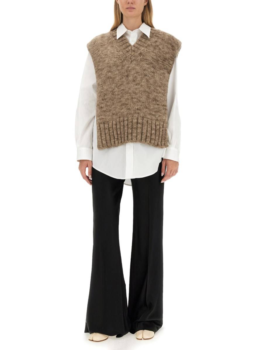 MAISON MARGIELA GILET IN MAGLIA TINTO VEGETALE