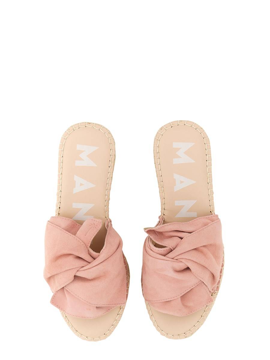 MANEBI SANDALO PLATFORM CON NODO IN PELLE