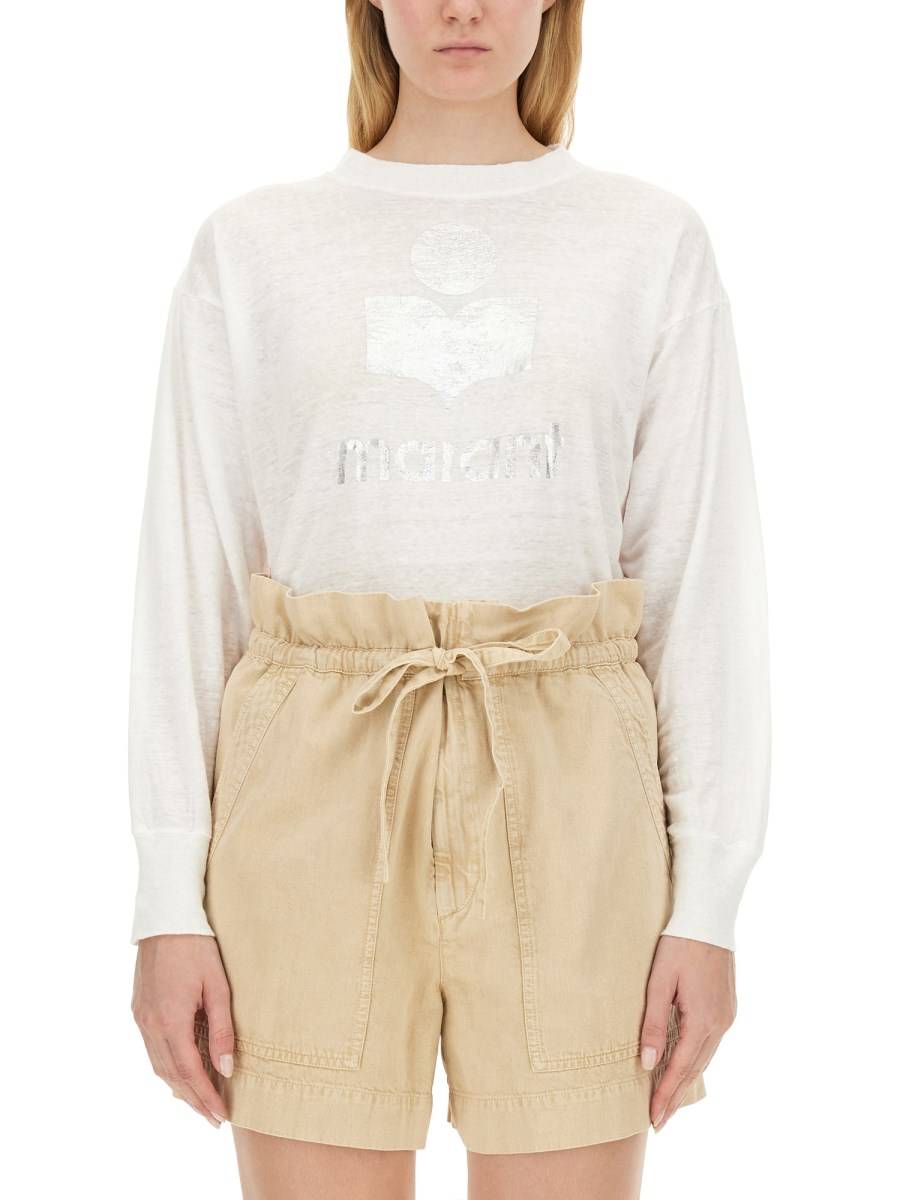 MARANT ÉTOILE T-SHIRT "KLOWIA" IN LINO