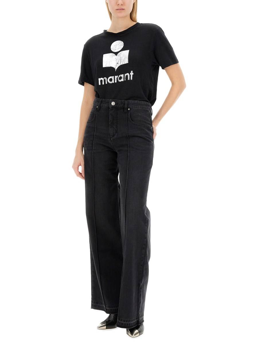 MARANT ÉTOILE T-SHIRT "ZEWEL" IN LINO