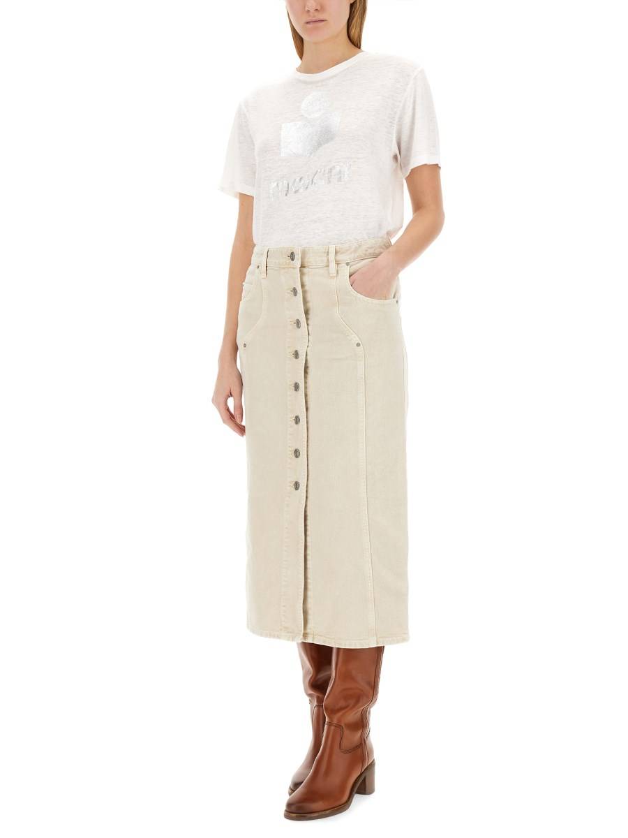MARANT ÉTOILE T-SHIRT "ZEWEL" IN LINO