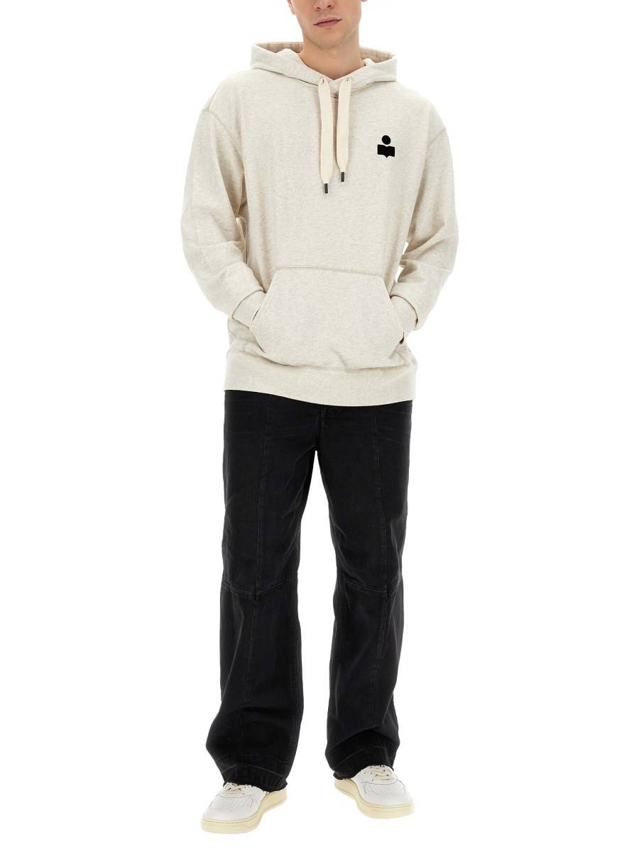 MARANT FELPA "MATTE" IN COTONE CON CAPPUCCIO E LOGO