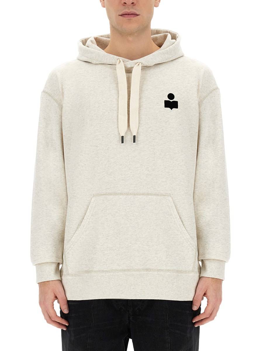 MARANT FELPA "MATTE" IN COTONE CON CAPPUCCIO E LOGO