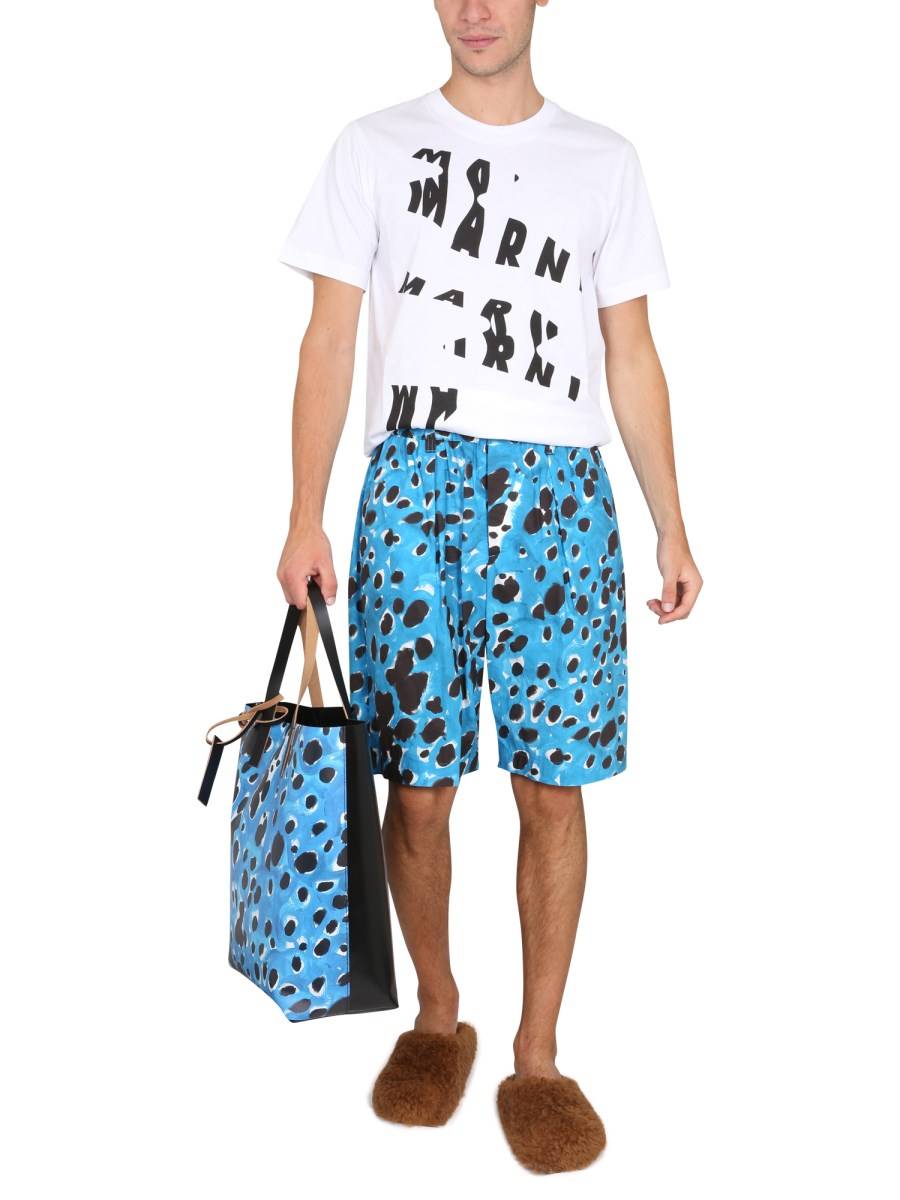 MARNI BERMUDA IN COTONE CON STAMPA POP DOTS