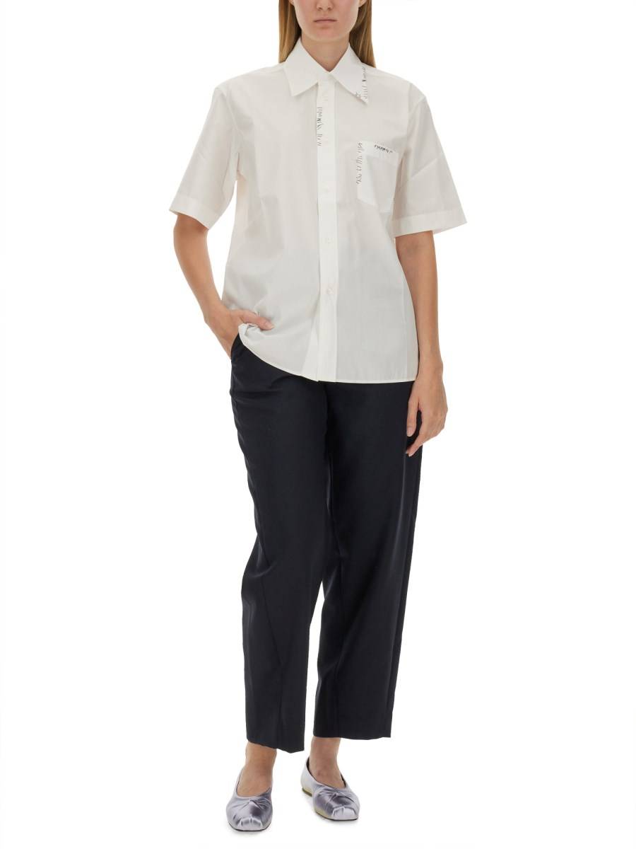 MARNI CAMICIA IN POPELINE DI COTONE CON LOGO