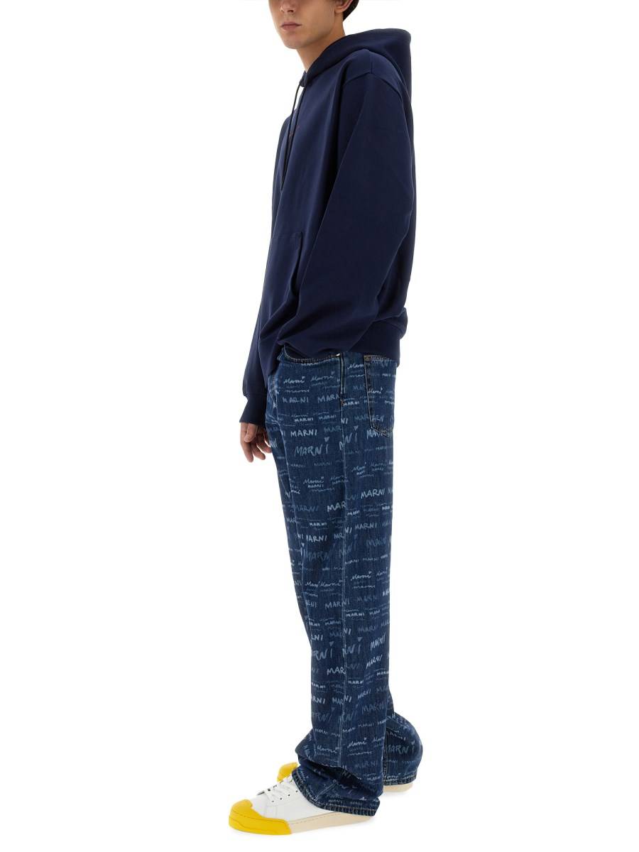 MARNI FELPA IN COTONE BIOLOGICO CON LOGO