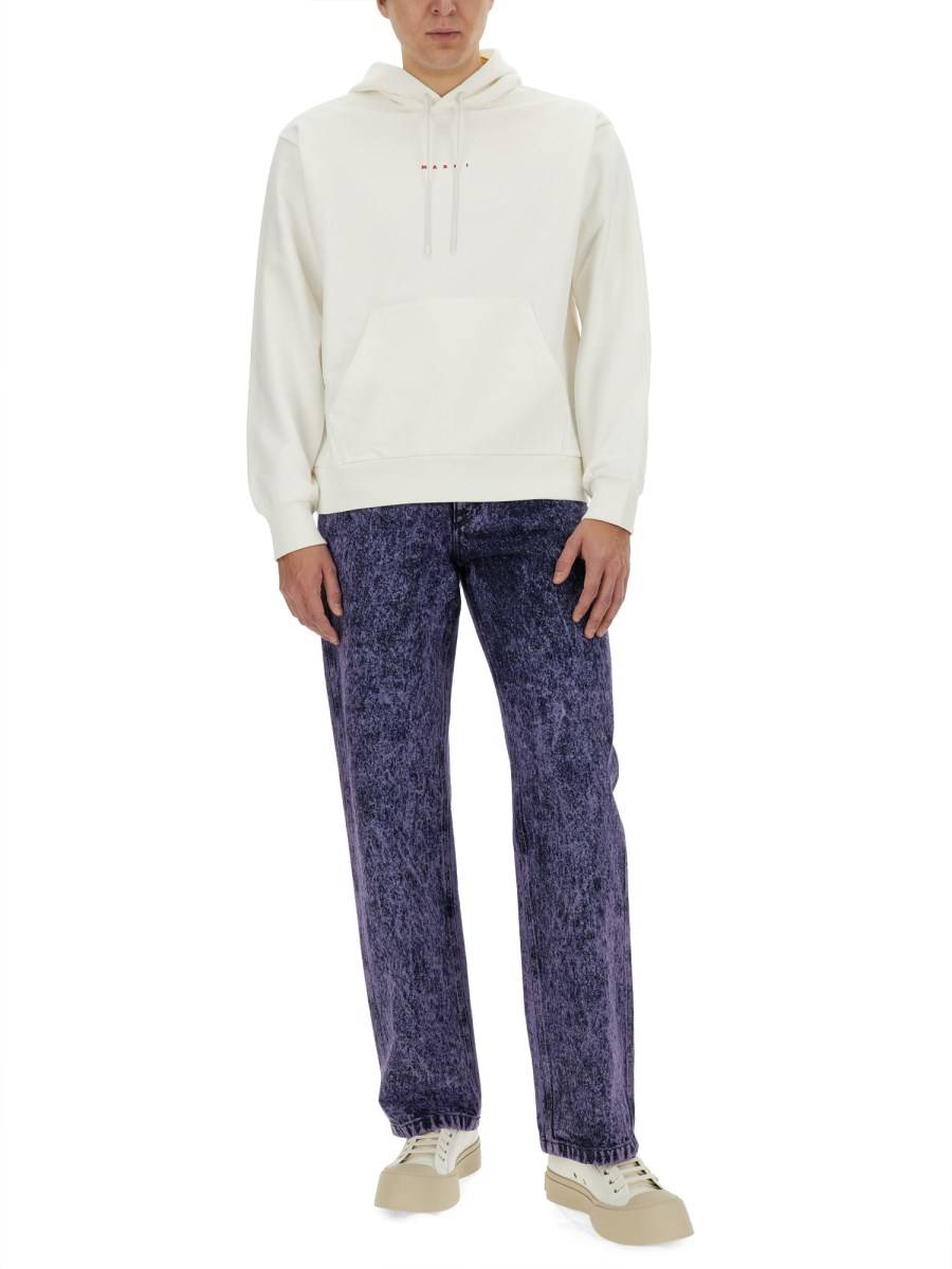 MARNI JEANS IN DENIM EFFETTO MARMORIZZATO