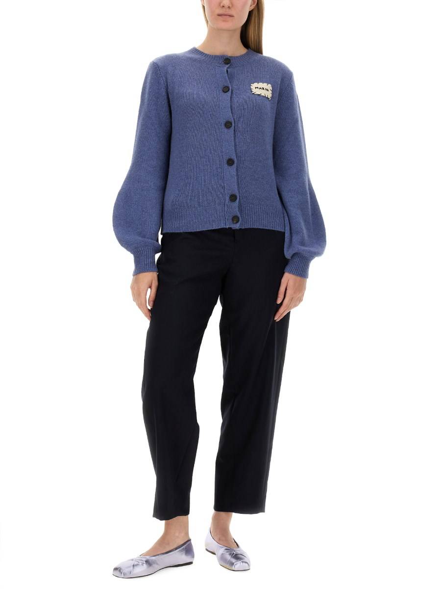MARNI PANTALONE CON IMPUNTURE IN LANA