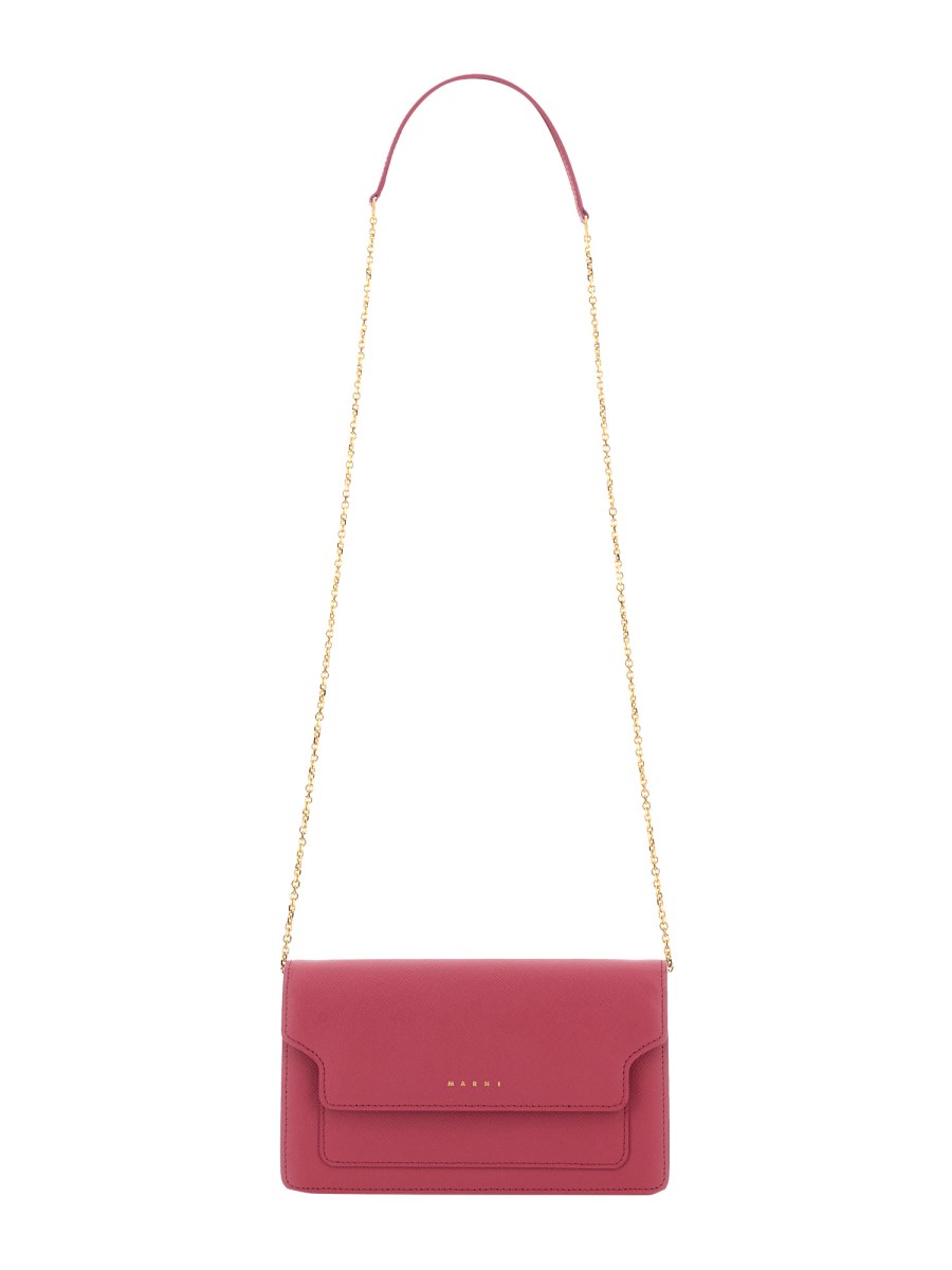 MARNI PORTAFOGLI IN PELLE CON TRACOLLA