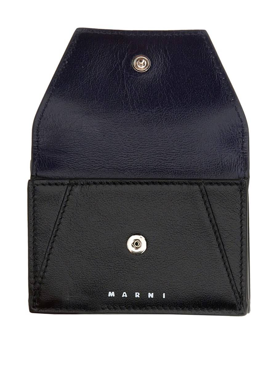 MARNI PORTAFOGLIO TRI-FOLD IN PELLE CON LOGO