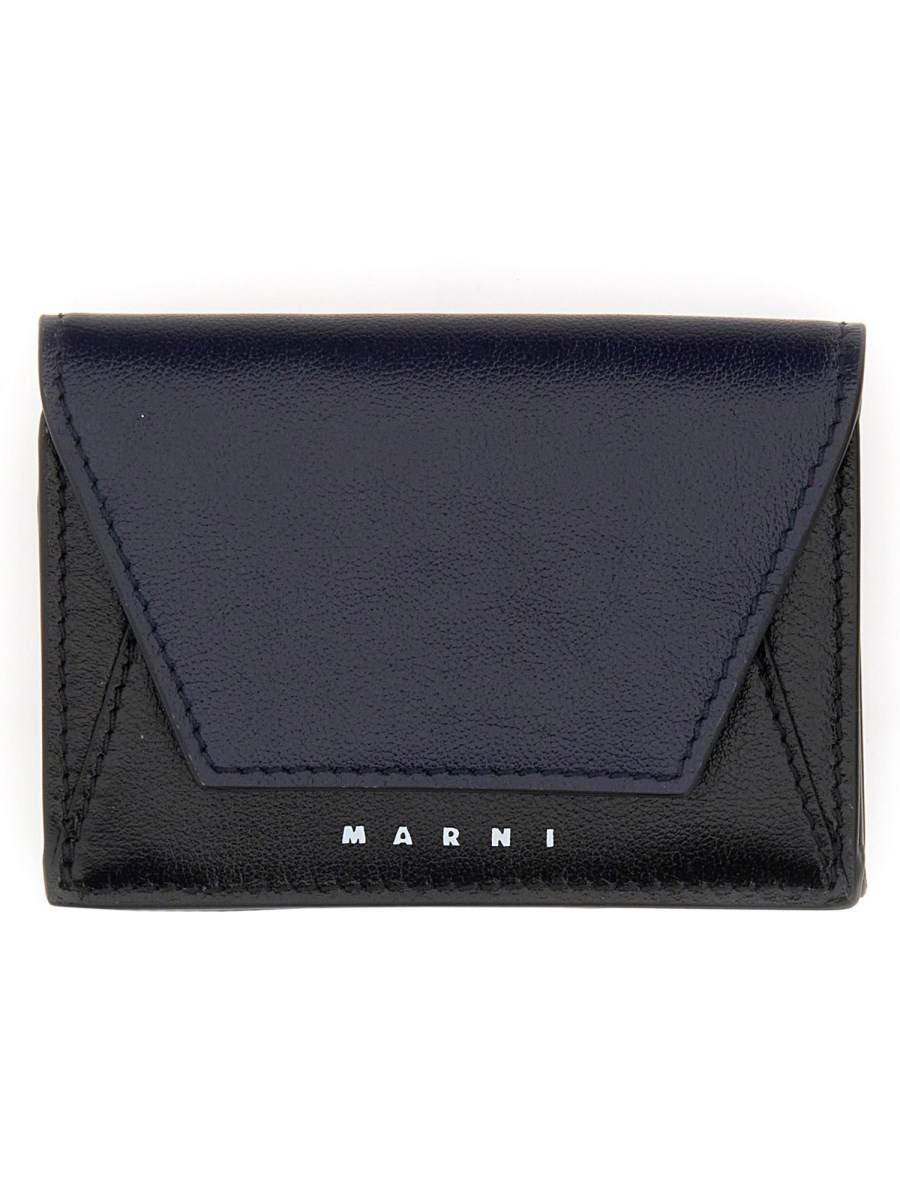 MARNI PORTAFOGLIO TRI-FOLD IN PELLE CON LOGO