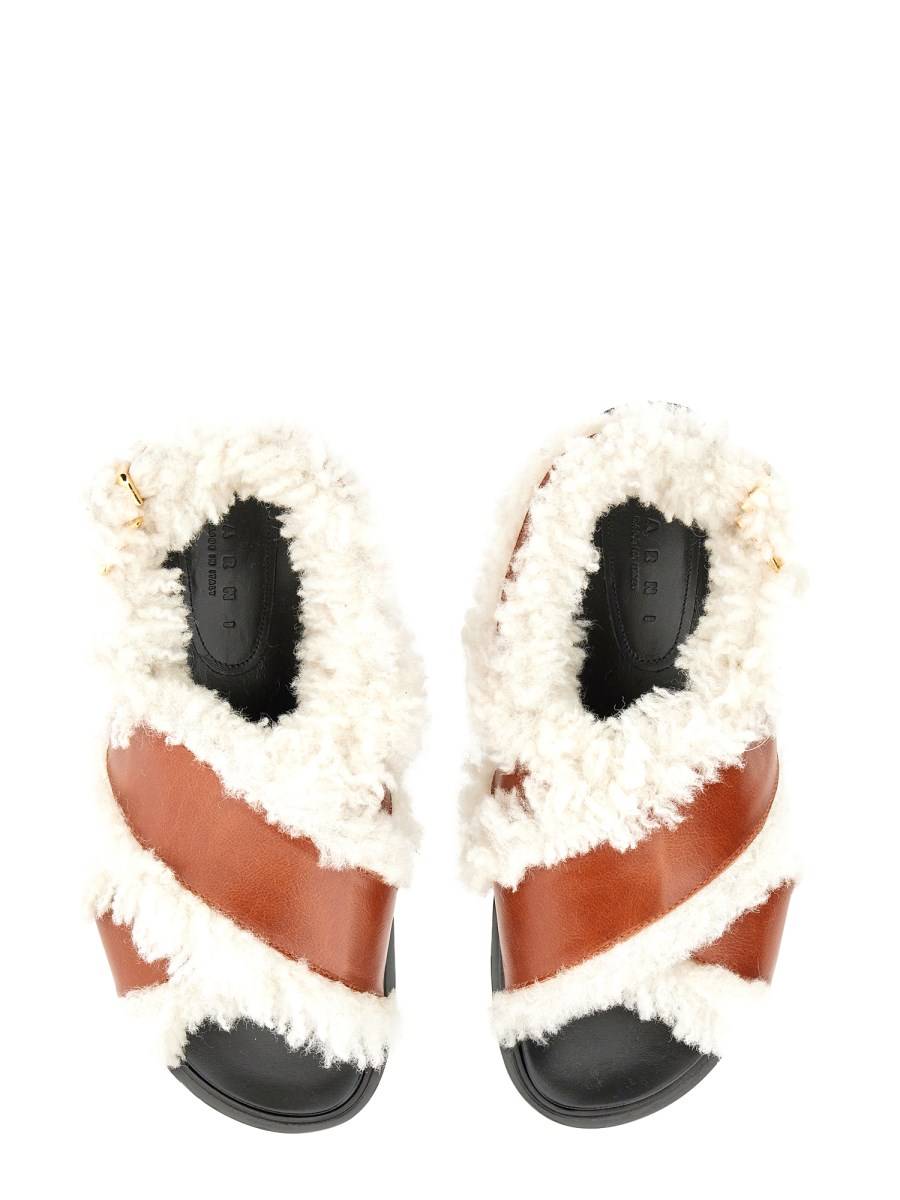MARNI SANDALO CRISS-CROSS IN PELLE