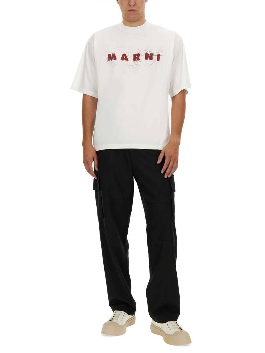 MARNI T-SHIRT IN JERSEY DI COTONE CON LOGO