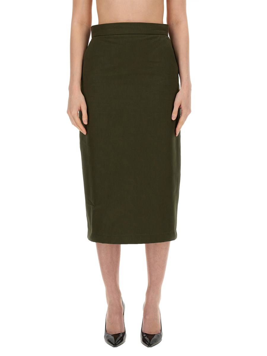 MAX MARA GONNA "COGNAC" IN COTONE