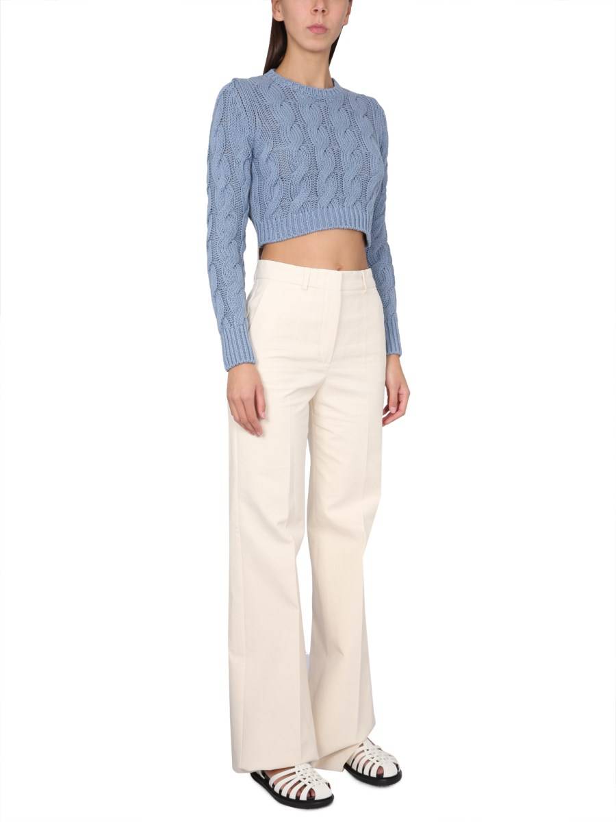 MAX MARA MAGLIA CROPPED SFINGE IN COTONE