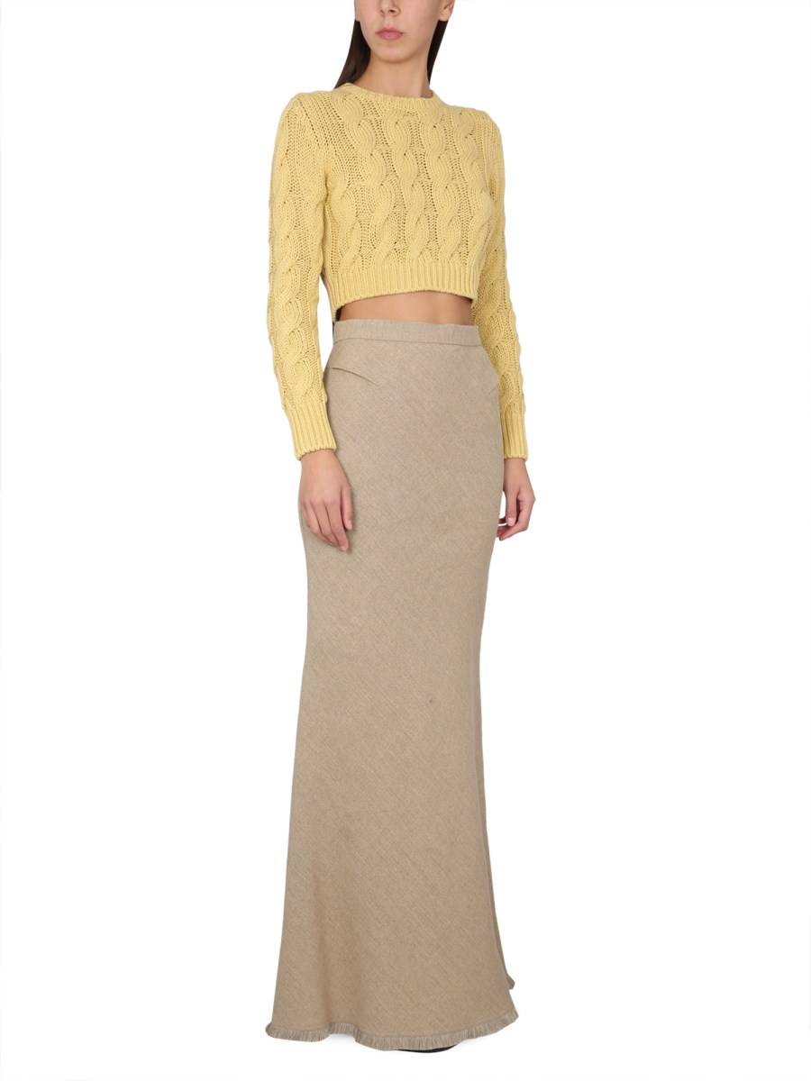 MAX MARA MAGLIA CROPPED SFINGE IN COTONE