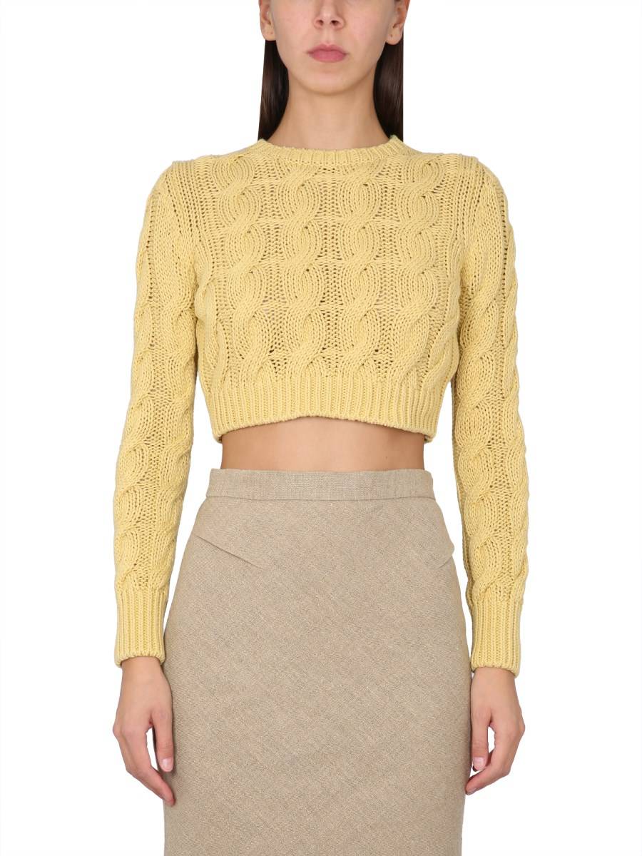 MAX MARA MAGLIA CROPPED SFINGE IN COTONE