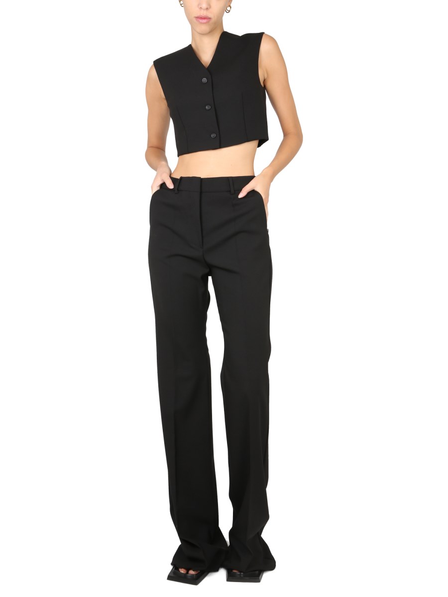 MAX MARA PANTALONE IN TELA DI LANA STRETCH
