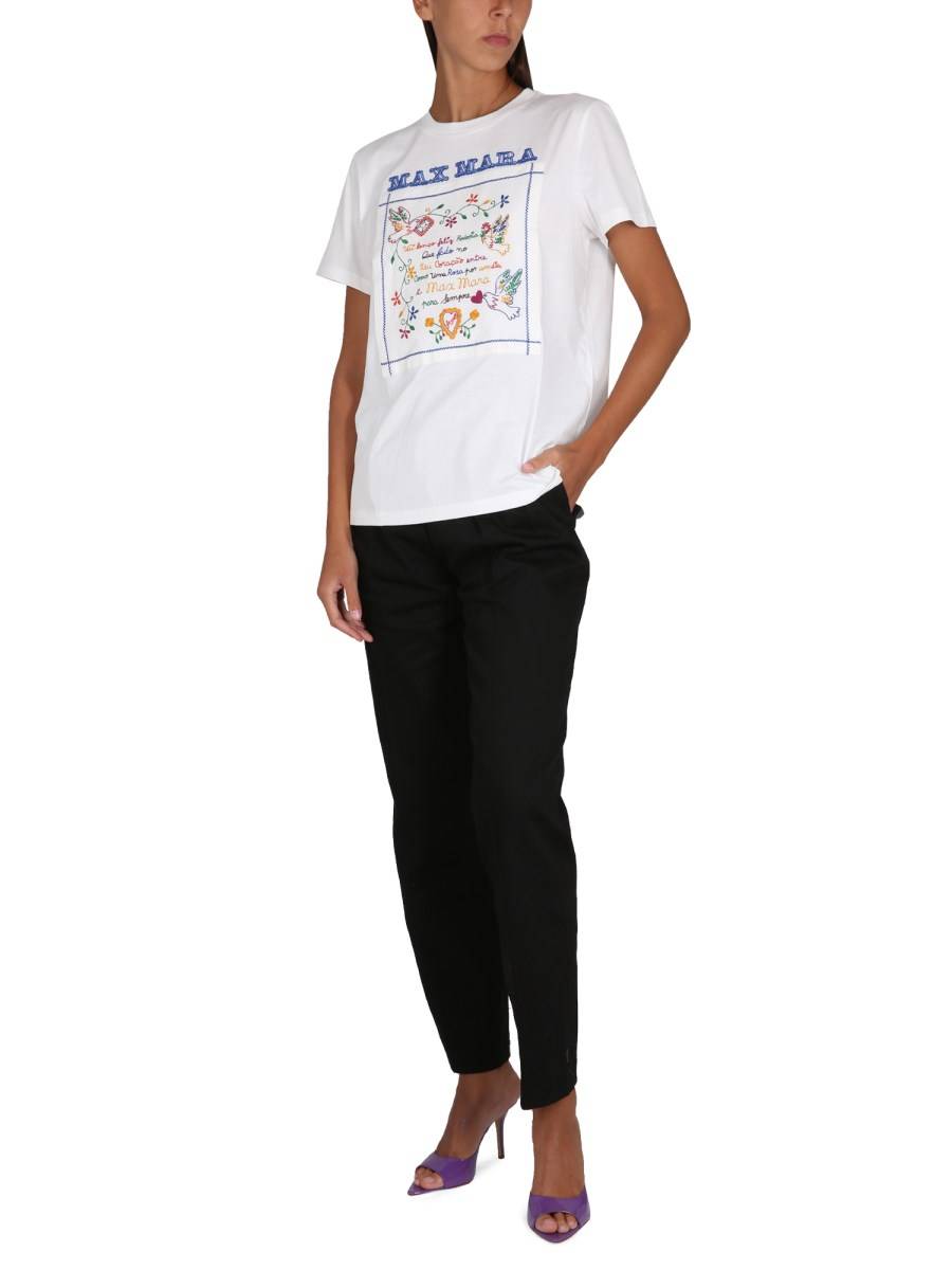 MAX MARA T-SHIRT IN COTONE CON RICAMO
