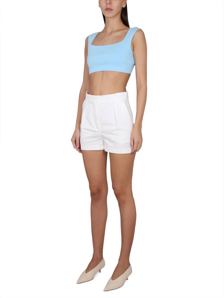 MAX MARA TOP CROPPED FIT IN MAGLIA DI COTONE