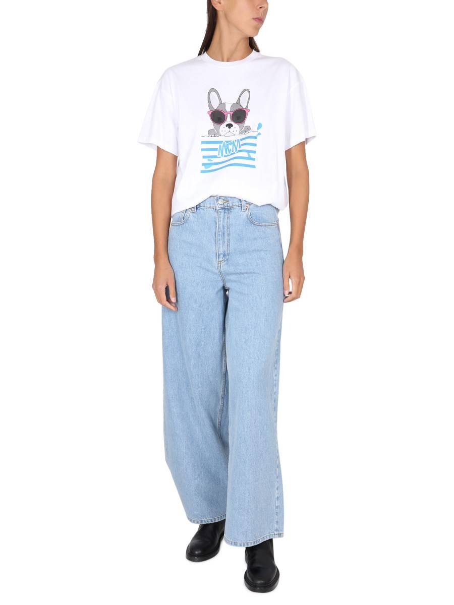 MCM T-SHIRT IN JERSEY DI COTONE CON STAMPA LOGO