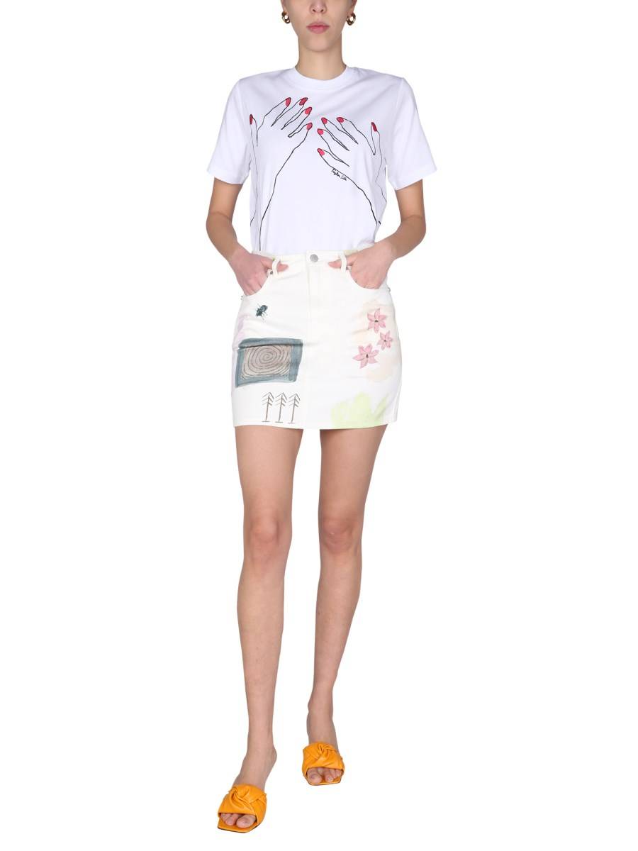 MCQ GONNA STRAIGHT MINI IN DENIM DI COTONE