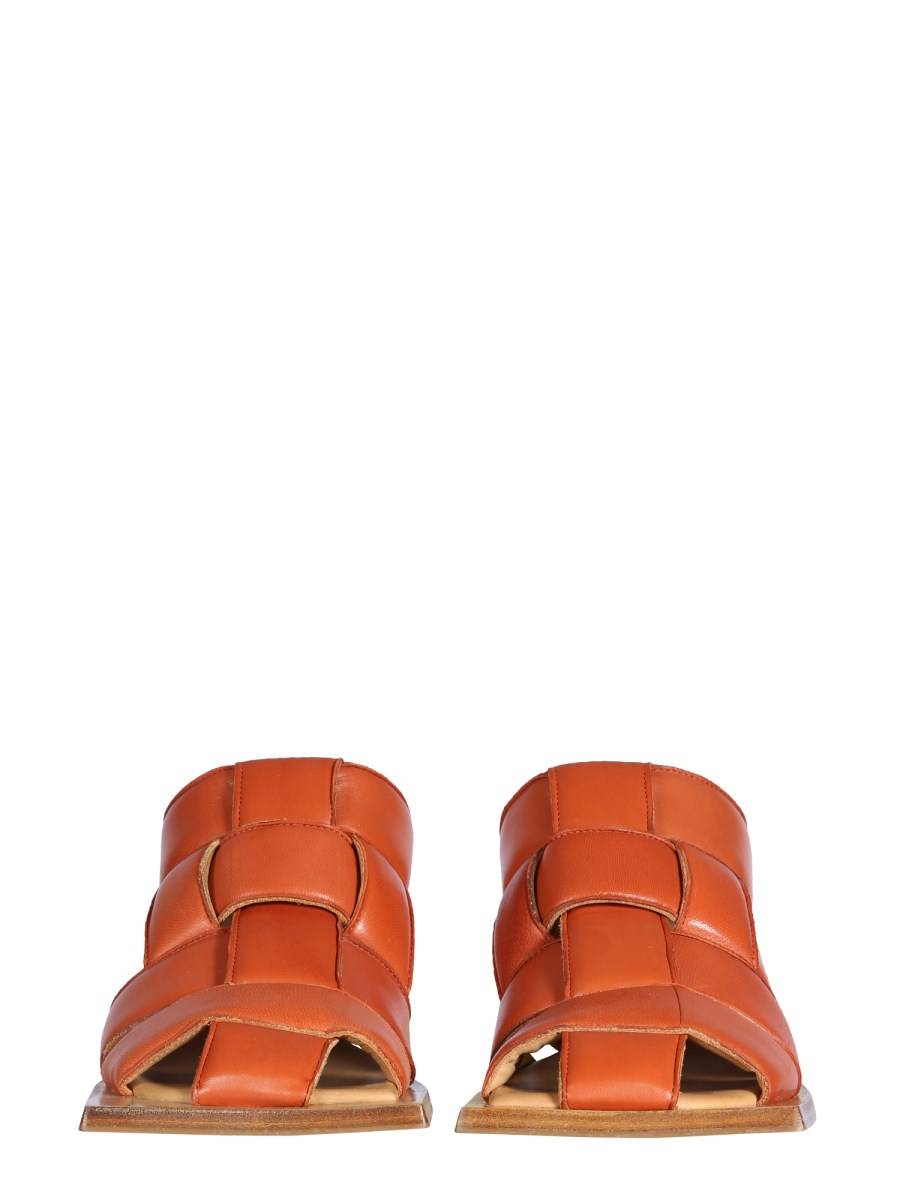MIISTA SANDALO MULE MAYTE BRICK IN PELLE