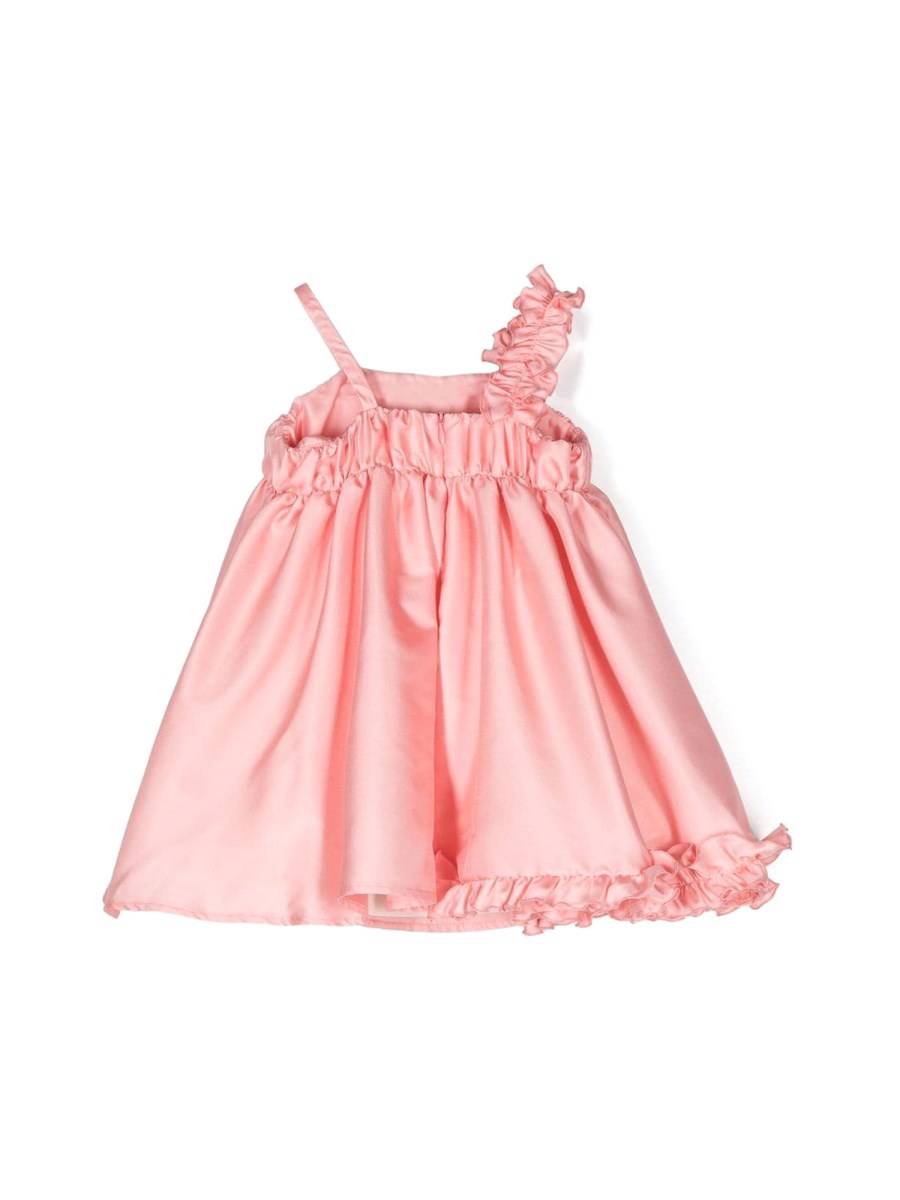 MIMISOL RUFFLED SATIN DRESS