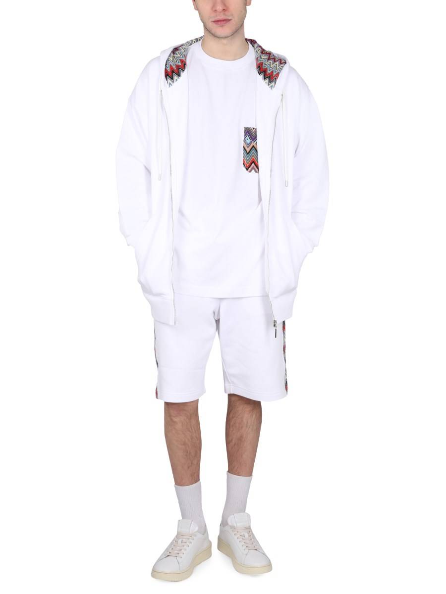 MISSONI FELPA IN COTONE CON CAPPUCCIO E ZIP