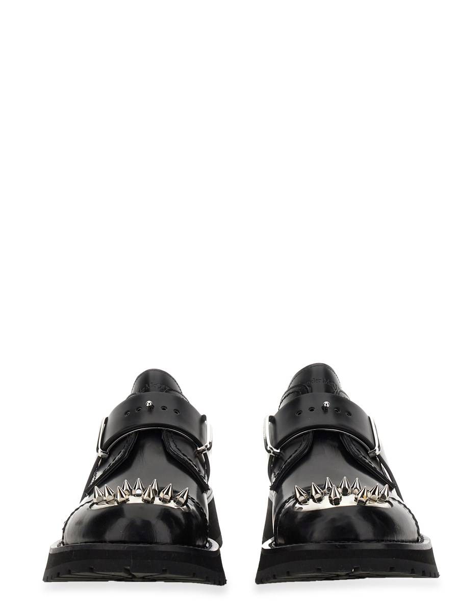 ALEXANDER McQUEEN MOCASSINO DERBY IN PELLE CON BORCHIE