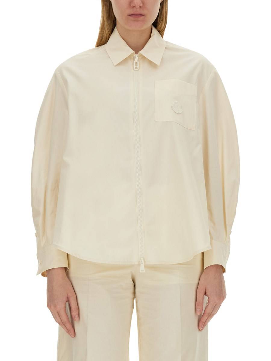 MONCLER CAMICIA IN POPELINE CON ZIP