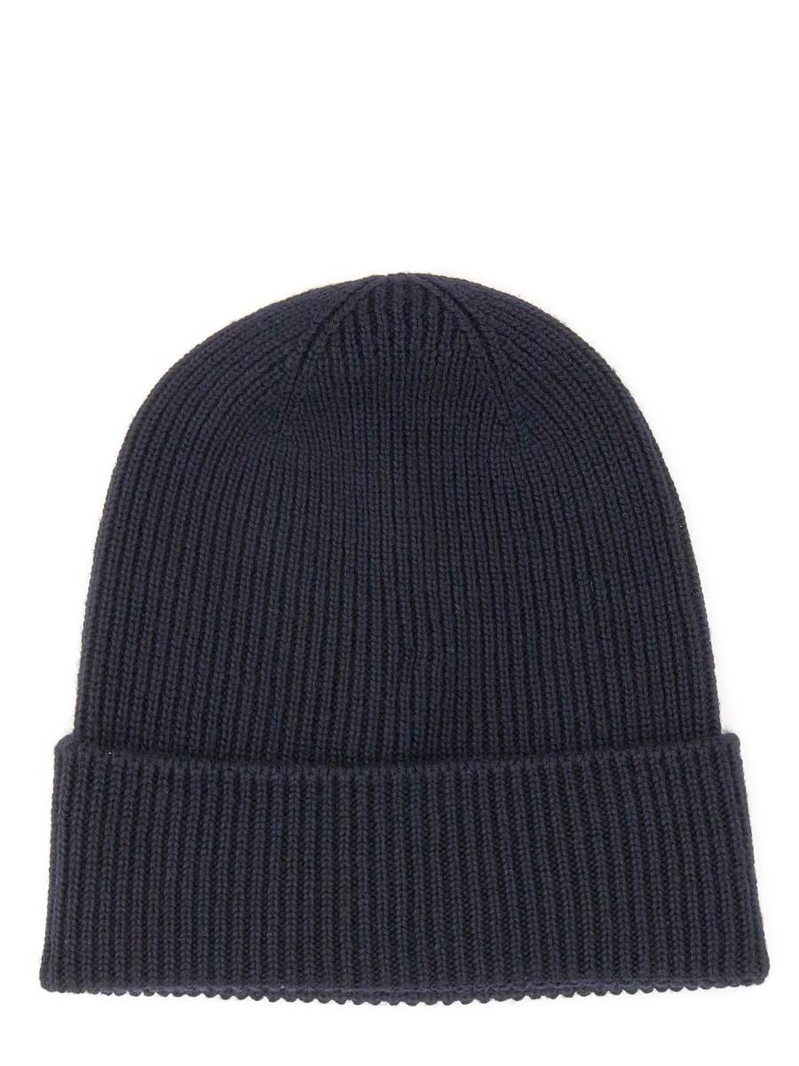 MONCLER CAPPELLO BEANIE IN LANA CON PATCH LOGO