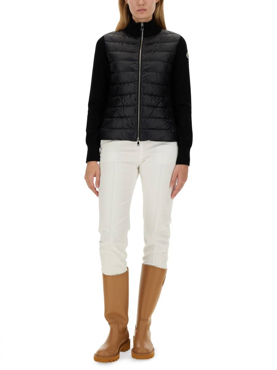 MONCLER CARDIGAN CON ZIP E LOGO