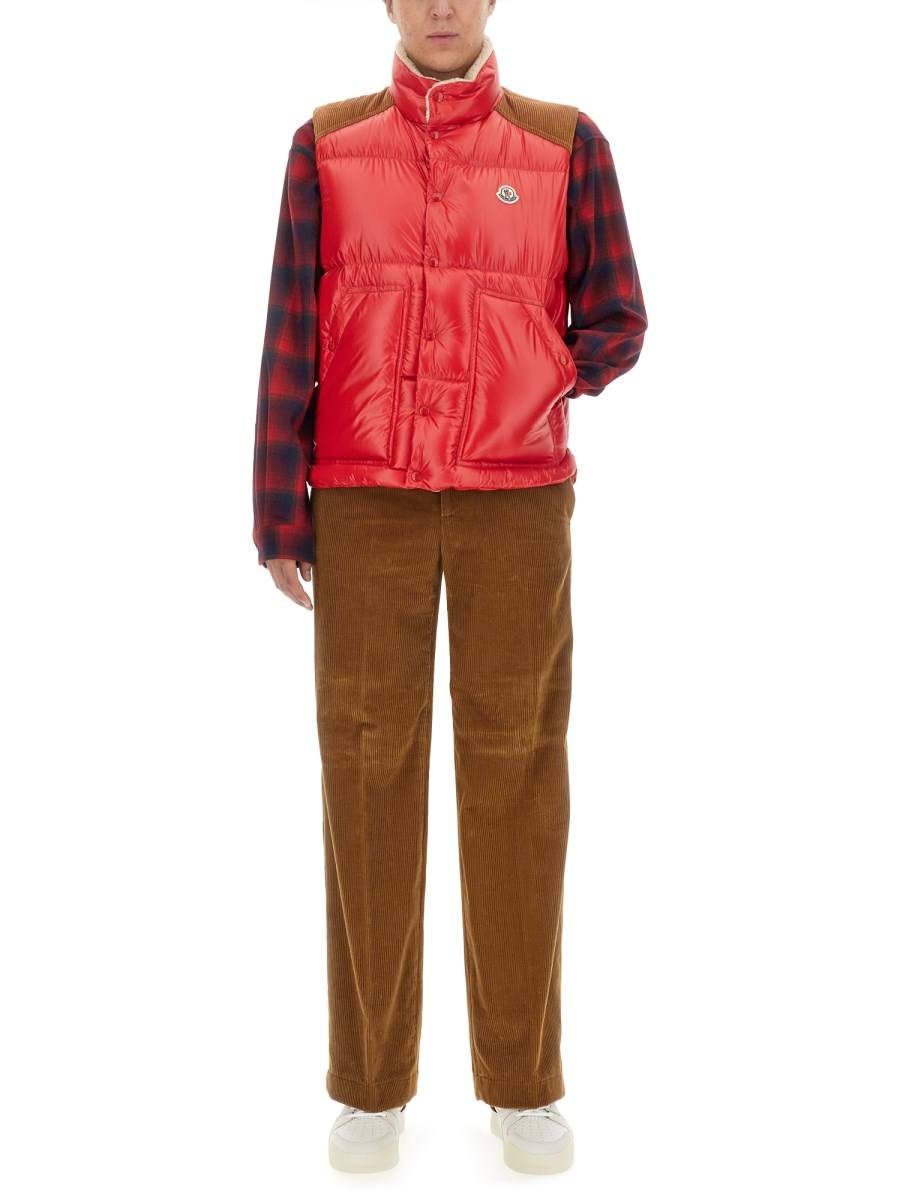 MONCLER GILET IN NYLON CON LOGO