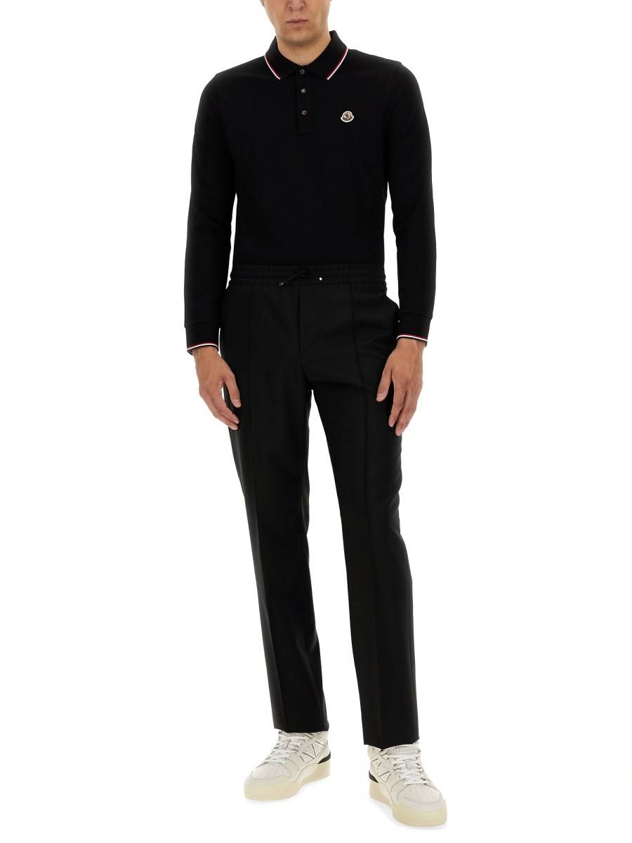 MONCLER POLO IN COTONE CON PATCH LOGO