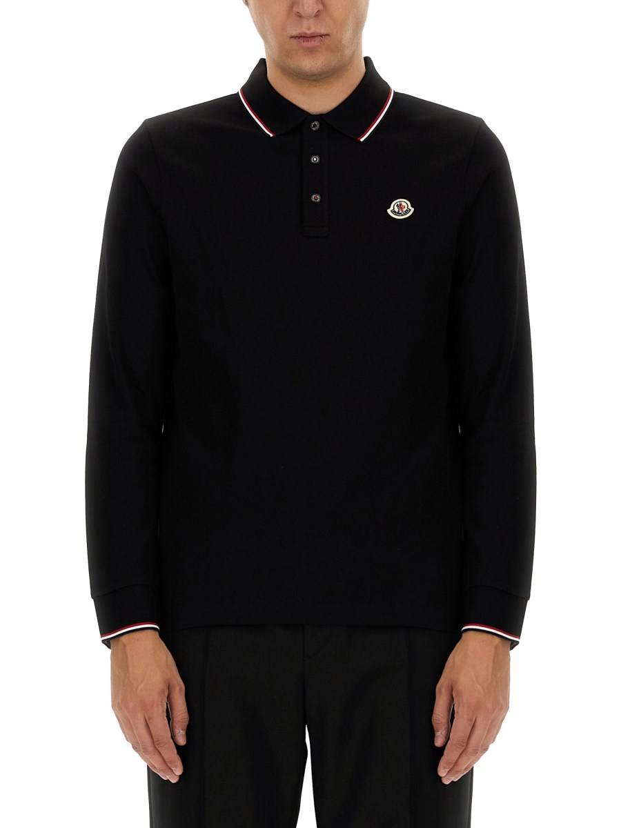 MONCLER POLO IN COTONE CON PATCH LOGO