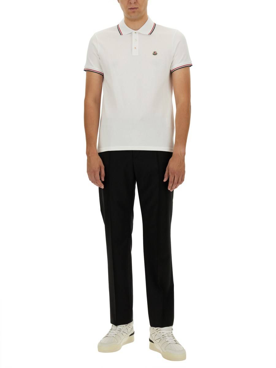MONCLER POLO IN PIQUET DI COTONE CON PATCH LOGO