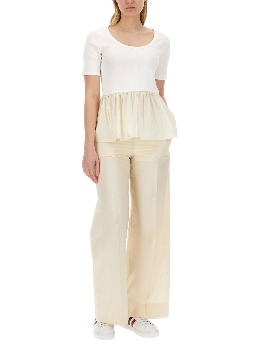MONCLER T-SHIRT IN JERSEY DI COTONE CON RUCHES