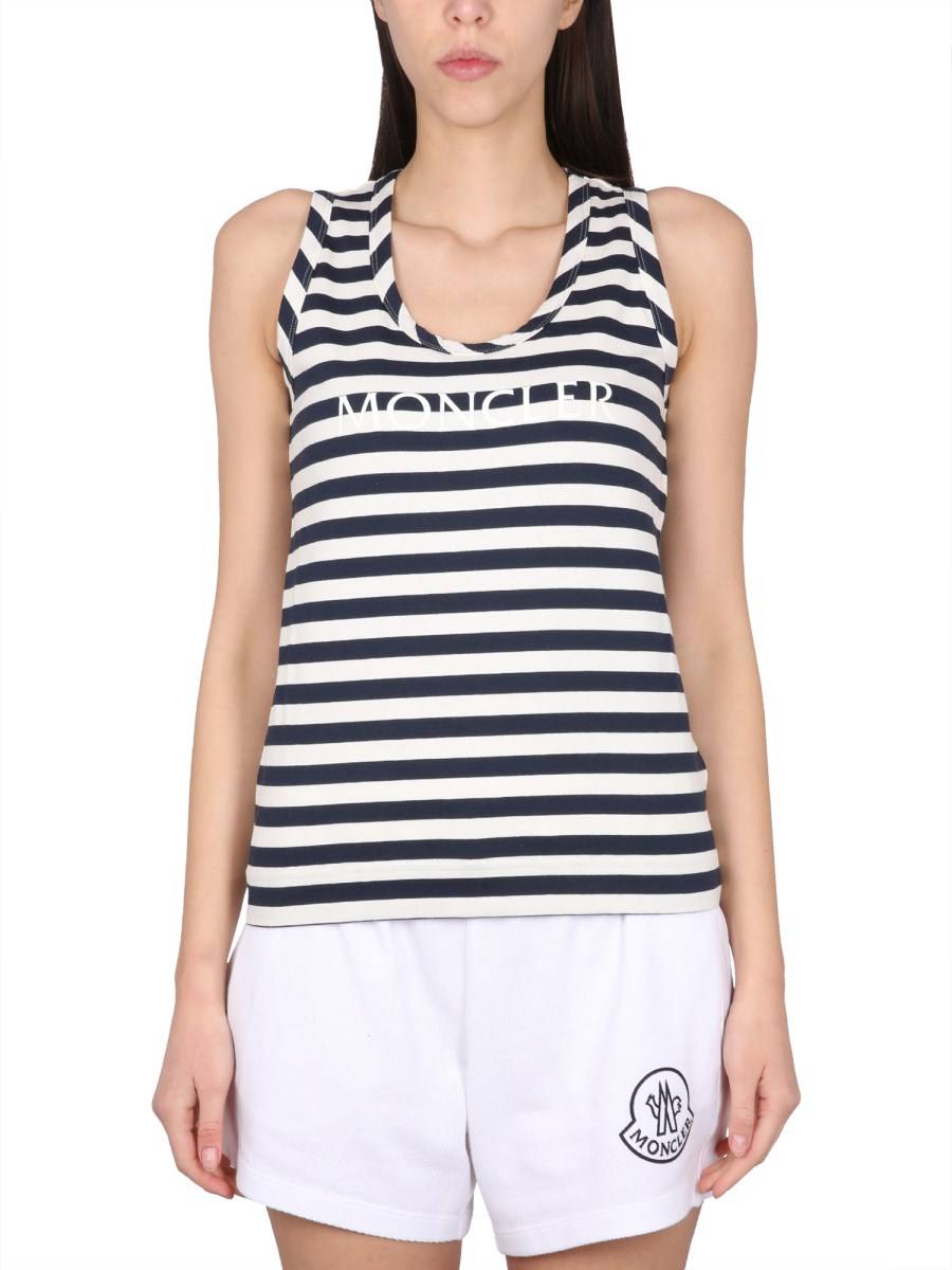 MONCLER TOP IN JERSEY DI COTONE CON STAMPA LOGO