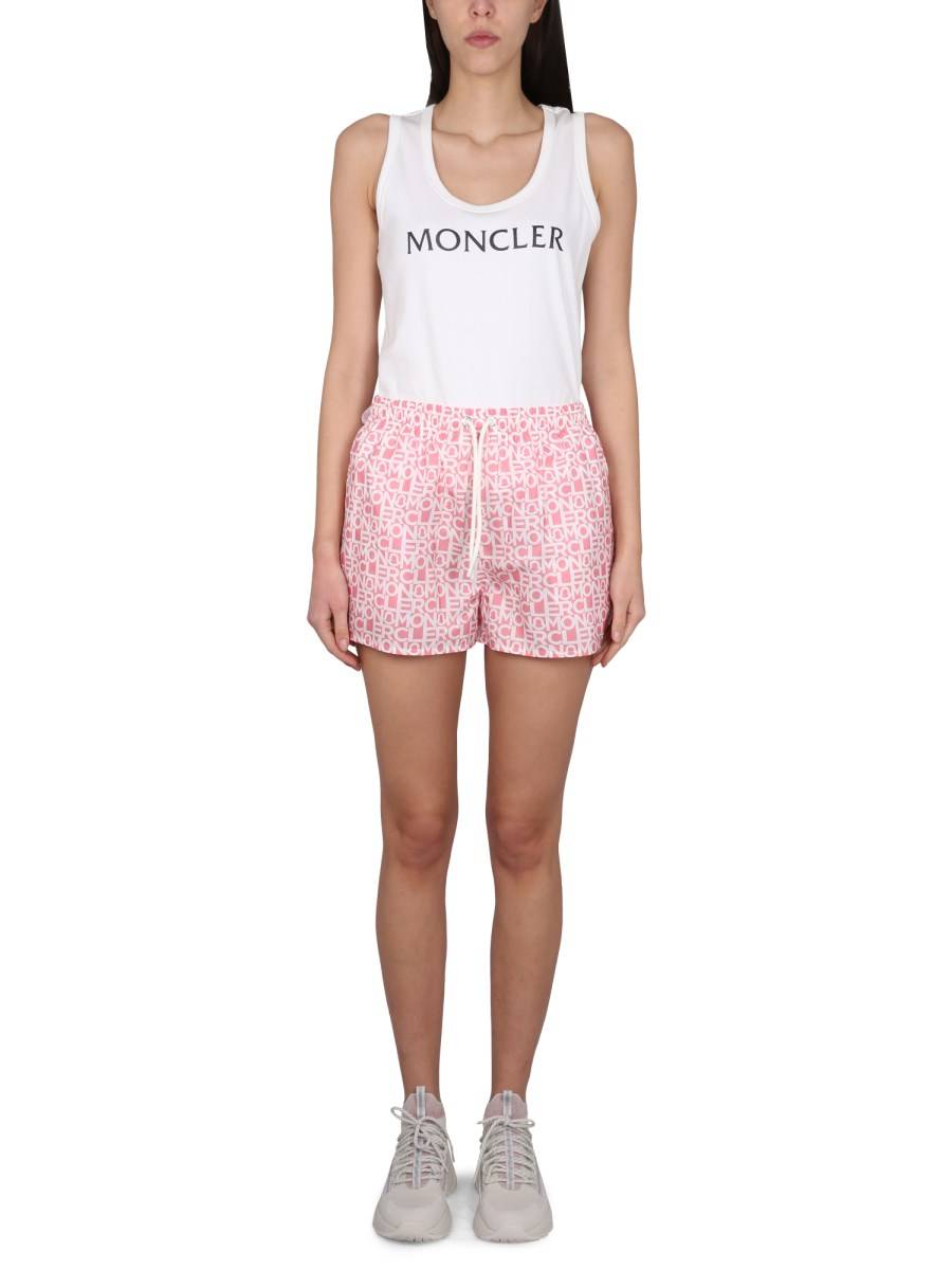 MONCLER TOP IN JERSEY DI COTONE CON STAMPA LOGO