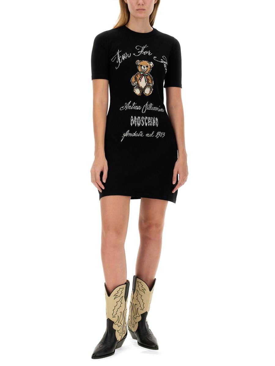 MOSCHINO ABITO IN MAGLIA CON LOGO