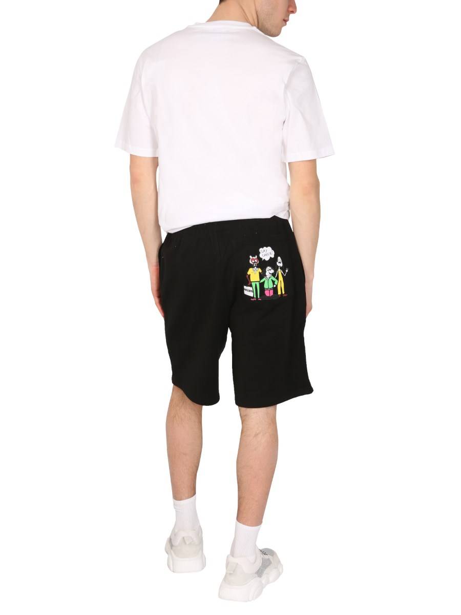 MOSCHINO BERMUDA "COMICS CHARACTERS" IN COTONE