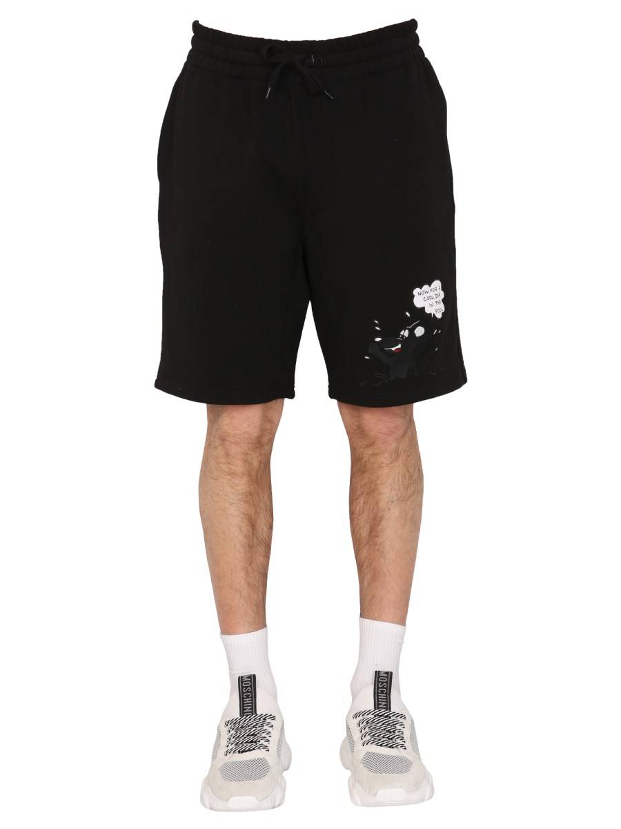 MOSCHINO BERMUDA "COMICS CHARACTERS" IN COTONE