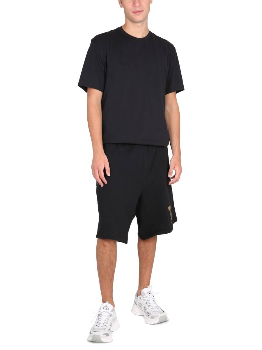 MOSCHINO BERMUDA IN FELPA DI COTONE CON LOGO