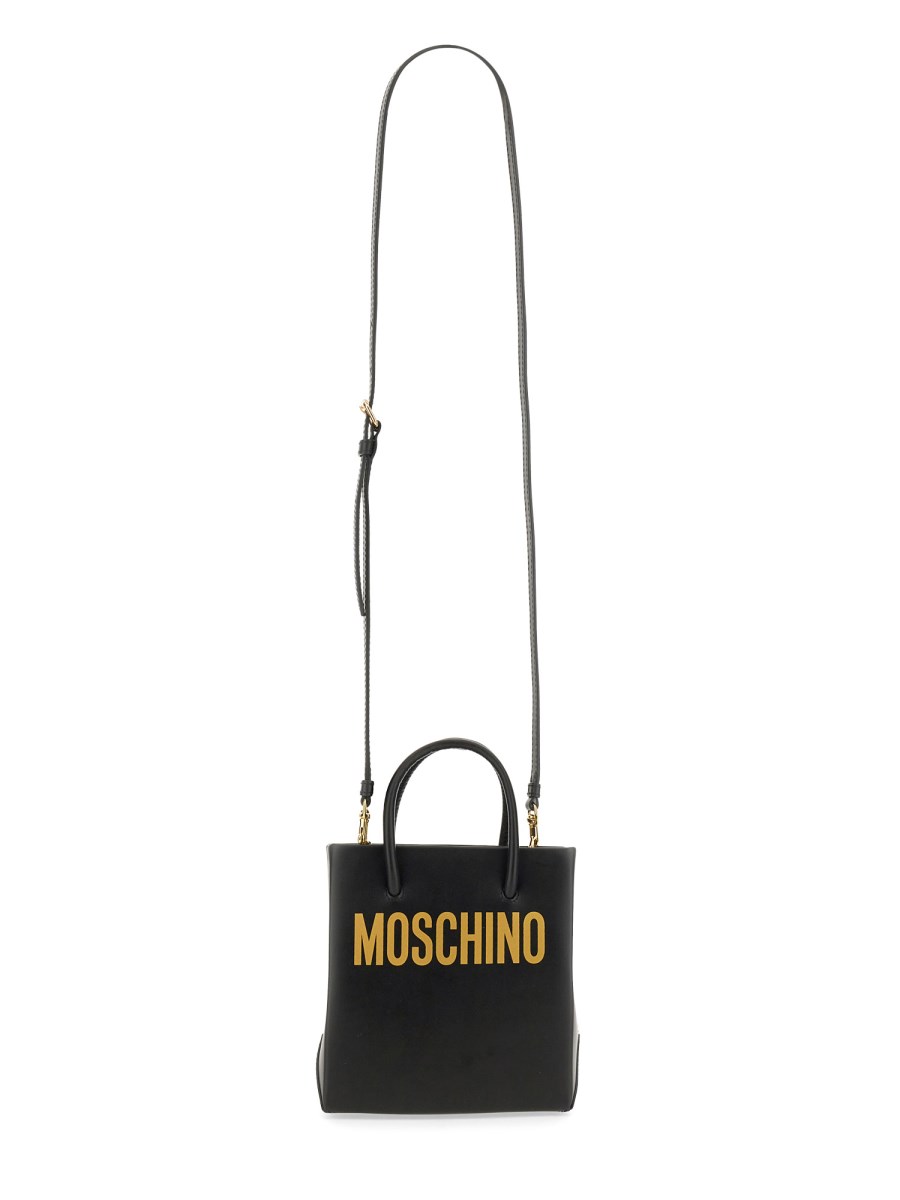 MOSCHINO BORSA A MANO IN PELLE CON LOGO